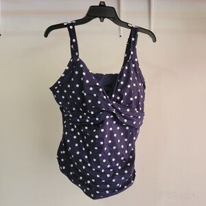 NWT Lands End Womens V-Neck Underwire Control Tankini Top Size 16 DDD $85 9C232
